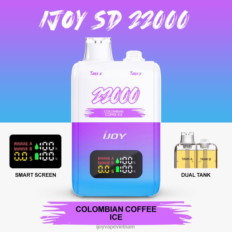 iJOY Vape Vietnam - iJOY SD 22000 dùng một lần 6Z0P6151 đá cà phê Colombia